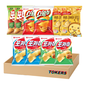 [블루존] 감자과자 세트 포카칩(오리지널2+어니언맛2)+스윙칩2+포테토칩2+허니버터칩2), 50g, 1개