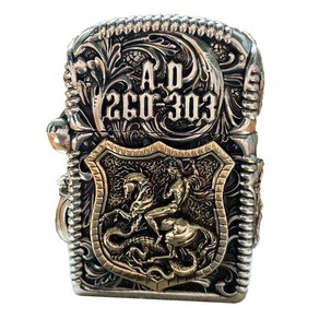 Patron Saint George Zippo Lighter 성 제오르지오 성 조지 수호성인 드래곤 슬레이어 지포 라이터 ZAD-2119