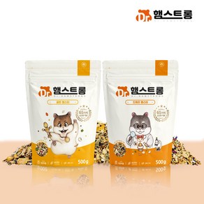 [닥터 햄스트롱] 65가지 2차세척 프리미엄 햄스터 사료 먹이 간식, 500g, 1개, 골든