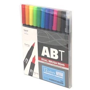 Tombow 톰보연필 붓펜 듀얼브러시펜 ABT 12색세트 베이직 AB-T12CBA, 1개, 1개