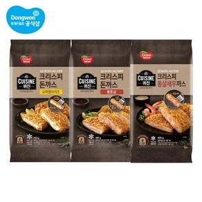 동원에프앤비 퀴진 크리스피 돈까스 통등심 480g x 3봉/모짜/새우, 3개, 450g, 퀴진 돈까스(모짜렐라) 450g x 3개