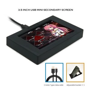 3.5/5 IPS 미니 모니터 PC CPU GPU RAM 모니터링 컴퓨터 보조 화면 USB TYPE-C DIY 게이머 캐비닛 디스플레이, [01] 3.5 inch IPS, [01] SPEC 1, 01 3.5 inch IPS