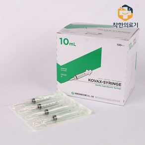 한국백신 일회용 주사기 10cc 18g 1-1/2inch 100개입, 1개