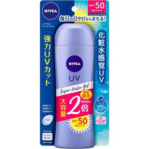 니베아 UV 【대용량】 슈퍼 워터 젤 160g (통상품의 2배) 자외선 차단제 SPF50/PA++「스킨 감각의 UV 젤」, 1개