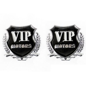 3D VIP MOTORS 로고 금속 자동차 엠블럼 배지 데칼 도어 윈도우 바디 자동차 장식 DIY 스티커 자동차 장식 스타일링 2 개/로트, [02] Silve