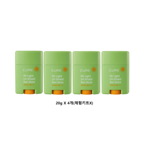 김정문알로에 큐어 에어 라이트 UV 쉴드 선스틱 SPF50+ PA++++ 20g + 미니 2X 크림 3.5g x 2p 세트, 4세트