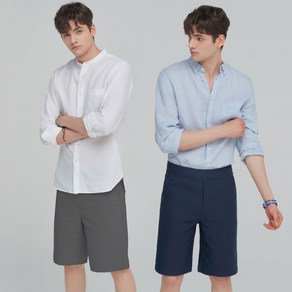 [바이유] 남성 인견 버뮤다 밴딩 쇼츠 2종택1_BI5M