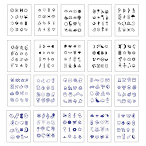 타투 문신 미니 스티커, 20종, 1세트