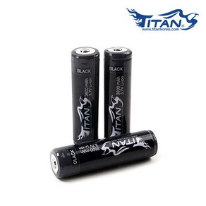 타이탄 18650 충전식 전지 블랙 3600mAh 후레쉬 충전지 리튬 배터리, 1개