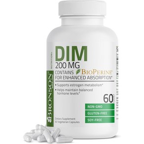 Bonson DIM Supplement 200 mg Diindolymethane with BioPeine fo Enhanced Absoption Estogen Metab, 1개