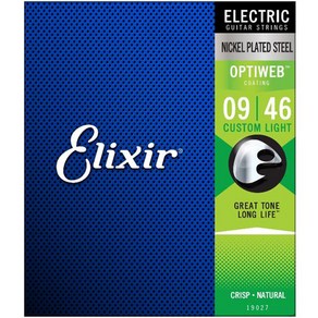 공식수입정품<br>Elixir - NANOWEB Electric Custom Light / 나노웹 일렉기타 스트링 009-046 (12027)