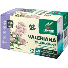 Hanan Valeian Root Tea fo Bedtime (25 Bags) - Te de Valeiana Hebal Calming Night Tea - 100% P, 136.08g, 1개