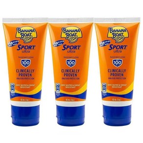 3개x90ml 바나나보트 Banana Boat SPF100 PA++++ 운동 장기 효과 방수 린 로션 선크림, 3개, 90ml