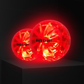 1+1 하이그레이드 LED 야광 파크골프공, 레드+레드, 1개, 2개입
