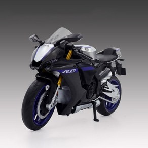 112 Yamaha YZF-R1M 60 주년 레이싱 바이크 오토바이 합금 모델 충격 흡수 장치 컬렉션 장난감 자동차 아이 선물, [03] 블랙 박스 없음, 1개