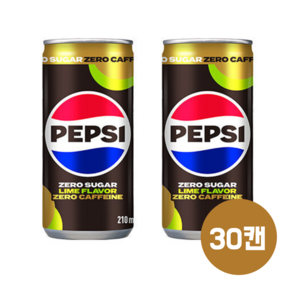 펩시제로 제로카페인, 210ml, 30개