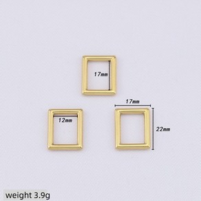 스테인레스 사각링 핸드백 장식 사각링 17mm