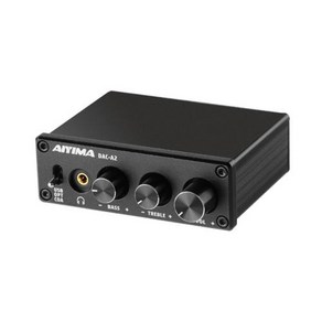 DAC앰프 AIYIMA 미니 앰프 하이파이 디지털 디코더 USB DAC 오디오 헤드폰 24 비트 96KHz 동축 광 출력 RCA, 1) Black DAC-A2