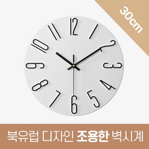 홈베이직 북유럽 감성 인테리어 무소음 벽시계 30cm, 상세페이지 참조, 상세페이지 참조