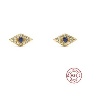 aide 925 sterling silver evil eye stud 귀걸이 다이아몬드 피어싱 연골 귀걸이 여성 blue black green zircon silver jewelr