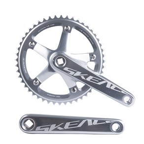 SKEACE 144BCD 자전거 크랭크 셋 산악 사각 구멍 알루미늄 합금 단일 속도 체인 휠 165mm 49T 세트, 02 Silve 48T, 1개