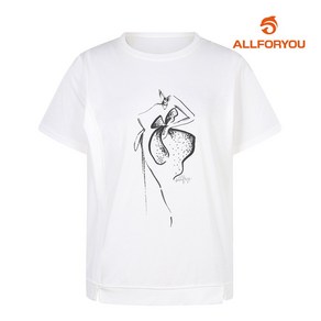 [올포유] 여성 발레리나 원포인트 반팔 티셔츠 ALTRM6436-100