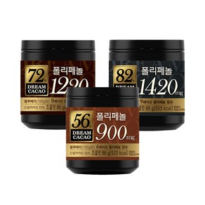 롯데제과 드림카카오 56% 72% 82% 다크초콜릿 모음, 1세트, 258g