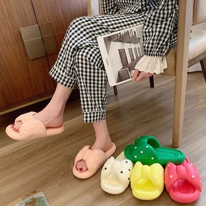 에바쿠션 왕리본 슬리퍼 층간소음 실내화 4칼라 EVA 욕실화 디자인 아이디어 상품, 화이트, 1개