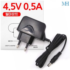 명호전자 DC 4.5V 0.5A 어댑터 벽걸이형, ANY0450A5W-NI, 1개