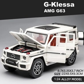 XMD 다이캐스트 1:24 AMG 벤츠 G63 아연 합금 풀백 자동차 G바겐 피규어 프라모델