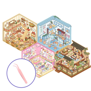 크랜브랑 틱톡유행 DIY 3D 집꾸미기 방꾸미기 스티커, 1개, 미니4종세트A