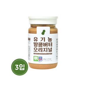 유가원 유기농 땅콩버터 오리지널, 220g, 3개