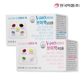 안국약품 브이팩 V-PACK 남성용+여성용 멀티비타민 각1박스, 76.5g, 2박스