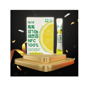 톡톡 유기농 레몬즙 NFC 100% 착즙 레몬수 원액 액상 스틱 2박스, 280g