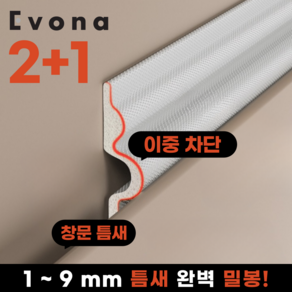 EVONA 이중차단 문풍지 사계절 프리미엄 신소재 우레탄, 3개