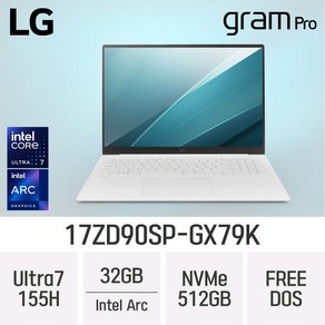 LG전자 그램 프로17 17ZD90SP-GX79K, Free DOS, 32GB, 512GB, White