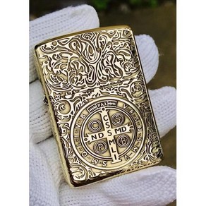 ZIPPO 지포 라이터 빈센조 클래식 라이타 콘스탄틴 빈티지 메탈 신기한 디자인 골든 앤티크 황동 3 면 갈망 사제 조각 방풍 컬렉션 상자