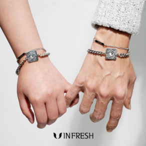 INFRESH 후원굿즈 인프레쉬 X 자담 태극기 팔찌 써지컬스틸 남녀공용 패션팔찌