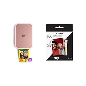 캐논 아이비 2 미니 포토 프린터 호환 iOS Andoid 기기에서 인쇄 스티키백 프린트 블러쉬 핑크 ZINK™ 페이퍼 팩 100매