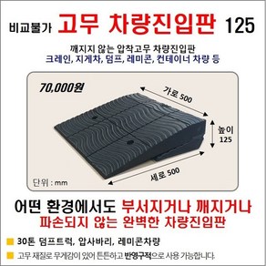 고무차량진입판(500x500x125)HK 깨짐 파손NO 고무차량진입판125 카업 차량진입판 방지턱 주차턱