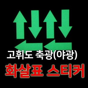 세화라이트 고휘도 축광 화살표(6개 들이) 스티커, 6개