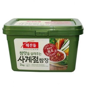 해찬들 짜먹는 여행용 업소용 식당용 고기 집 맛있는 양념 쌈장 사계절 3kg, 1개