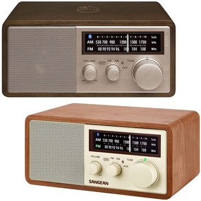 Sangean 산진 WR-16SE AM/FM/Bluetooth/Aux-in/USB Phone Chaging/클래식 소형 레트로 라디오/고품질, Walnut, WR-16SE(Walnut)