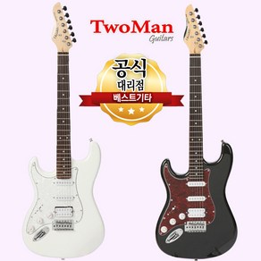 왼손 일렉기타 투맨 입문용 전기기타 S t u d y - 1 2 0 LH 화이트&블랙, 블랙, 1개