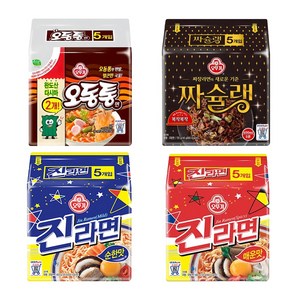 오뚜기 실쏙팩 진진오짜 진라면 매운맛 5p + 순한맛 5p +오동통 라면 4p + 짜장면 4p