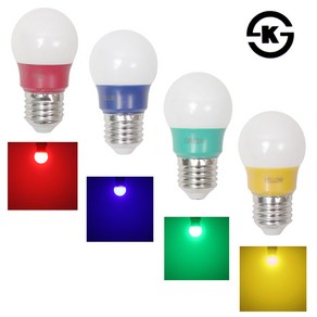 데이타임 LED인찌구 꼬마전구 컬러전구 색전구 색벌브 G45 5W 청색 적색 녹색, 적색(5W), 1개