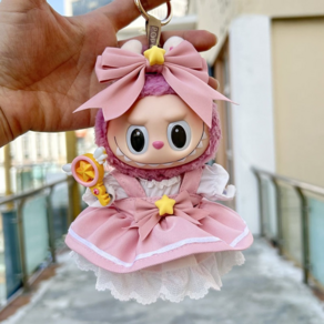 15cm 17cm 30cm 라부부 Labubu 인형옷 예쁜 프린세스 핑크 사쿠라 슈트