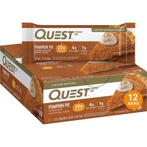 Quest Nutrition 호박파이 단백질 바 20g 탄수화물 4g 설탕 1g 글루텐 프리 12개10972