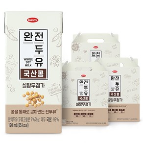 전두유 완전두유 국산콩 설탕무첨가, 190ml, 48개