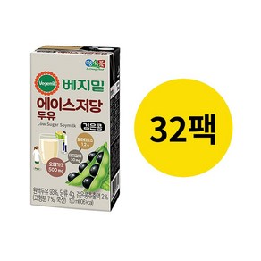 베지밀 에이스 저당 두유 검은콩 190ml 32개